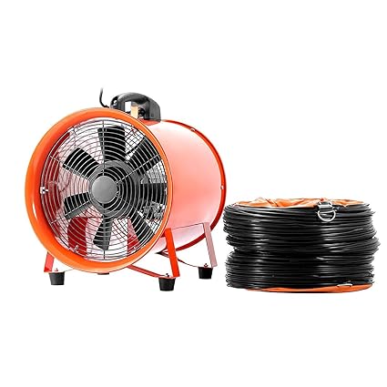 BuoQua Gebläse Lüfter 10 Zoll Industrie Ventilator 66 DB (A) 3300 R/Min Praktisch Tragbar Windmaschine Mit Grill Leise IP54 V