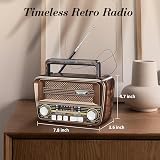 Gelielim Retro Radio AM FM Shortwave Bluetooth Speaker 5W Portable view 2
