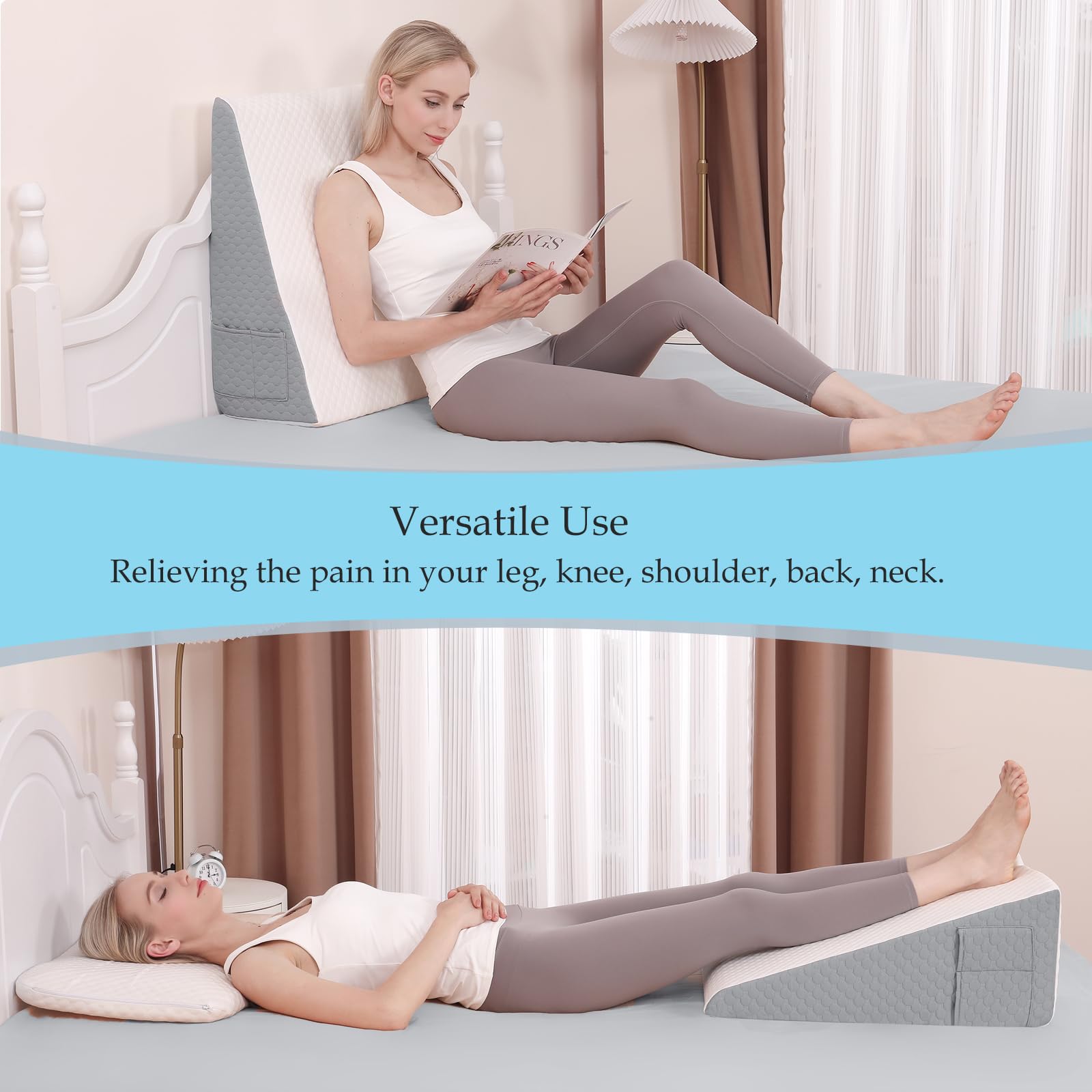 Forias Wedge Pillow for Sleeping,10