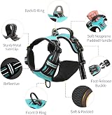 HEELE Dog Harness Small No Pull Reflective Turquoise adjustable S view 4