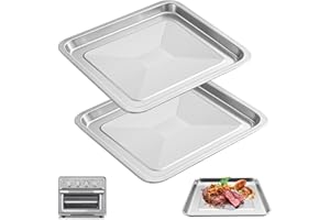 2Pcs Air Fryer Tray for Cuisinart TOA-60 TOA-65 TOA-70 Toaster Convection Oven, 12.2 * 11'' Non-Stick Mesh Air Fryer Stainles
