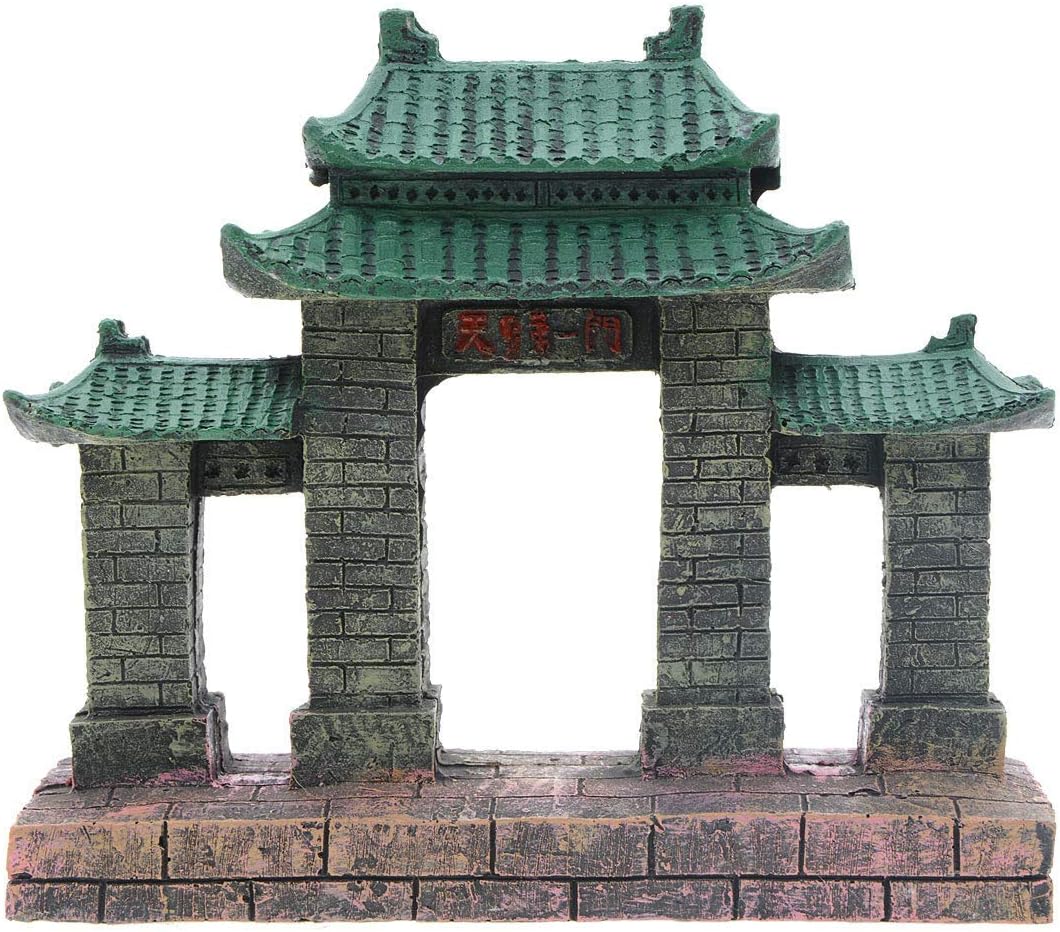 Amazon Com Saim Aquarium Resin Ancient Temple Ruins Ornament Fish Tank Decoration Pet Supplies