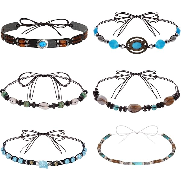 Jmkcoz 6 Pcs Cowboy Hat Band Replacement Ethnic Western  display picture 1