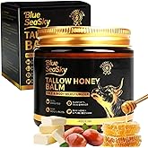 Organic Beef Tallow for Skin Grass-Fed Tallow Balm with Raw Wild & Honey Tallow Moisturizer for Eczema & Rosacea，Non-Comedogenic,Beef Tallow for Face Dry Sensitive Skin,4oz-Unscented- Jojoba Oil