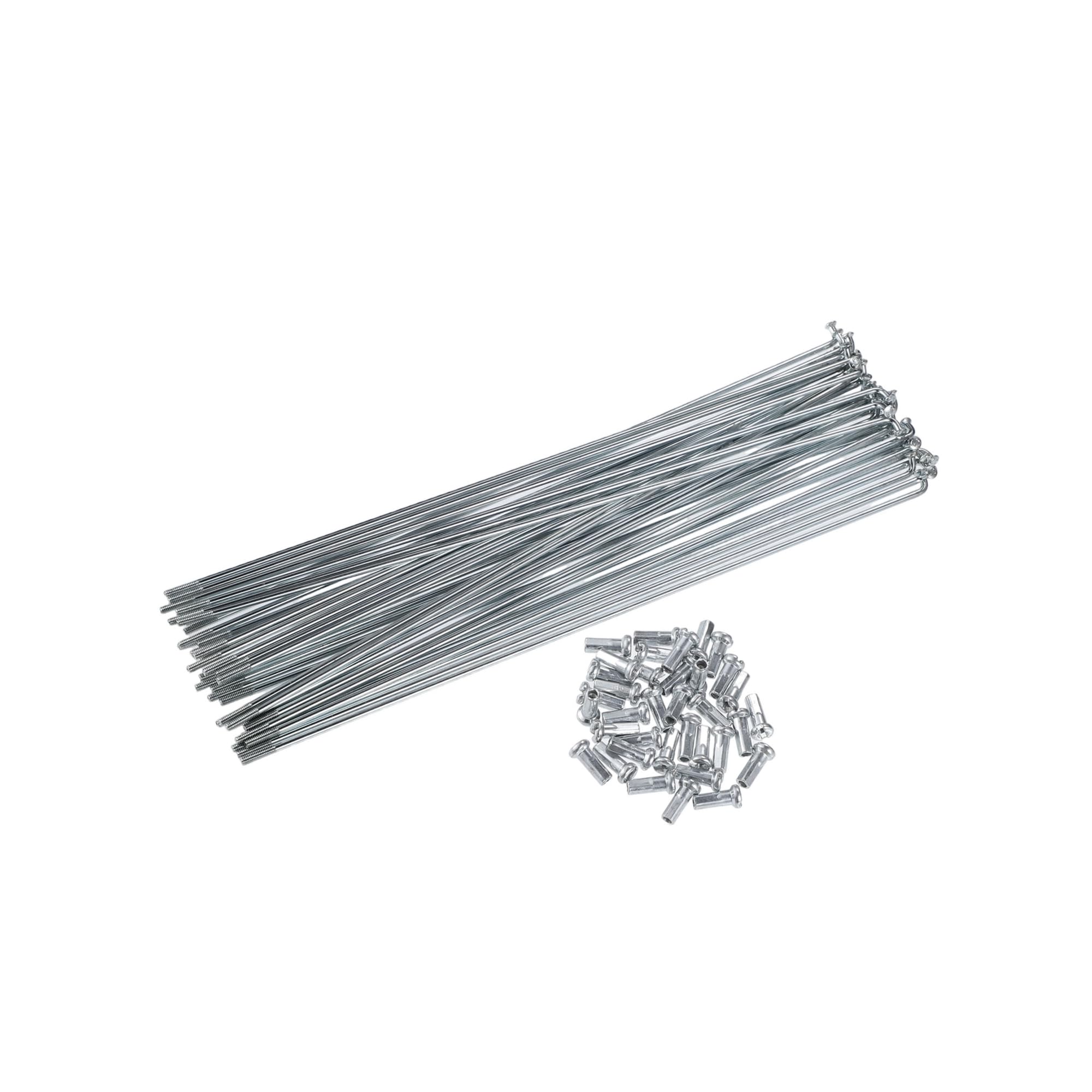 Motoforti 36pcs 14G J Bend Bike Steel Spokes 8.07" Cycle Spokes with Nipples Long-lasting