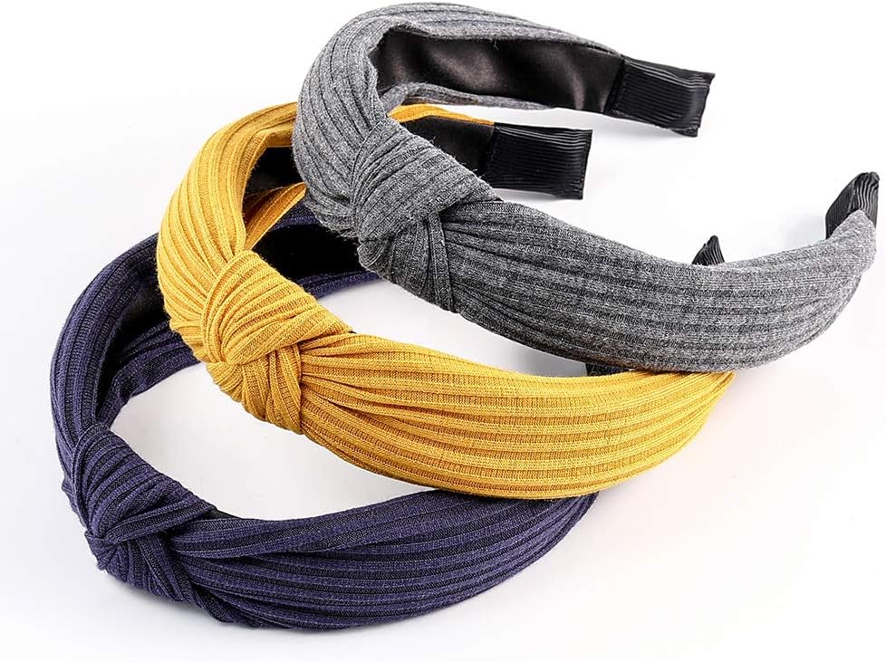 Women Wide Headbands 3 Pack Headbands for Women Fashion Knot Turban