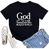 LOOKFACE Womens God is Still T Shirt Comfy Tops Graphic Tees