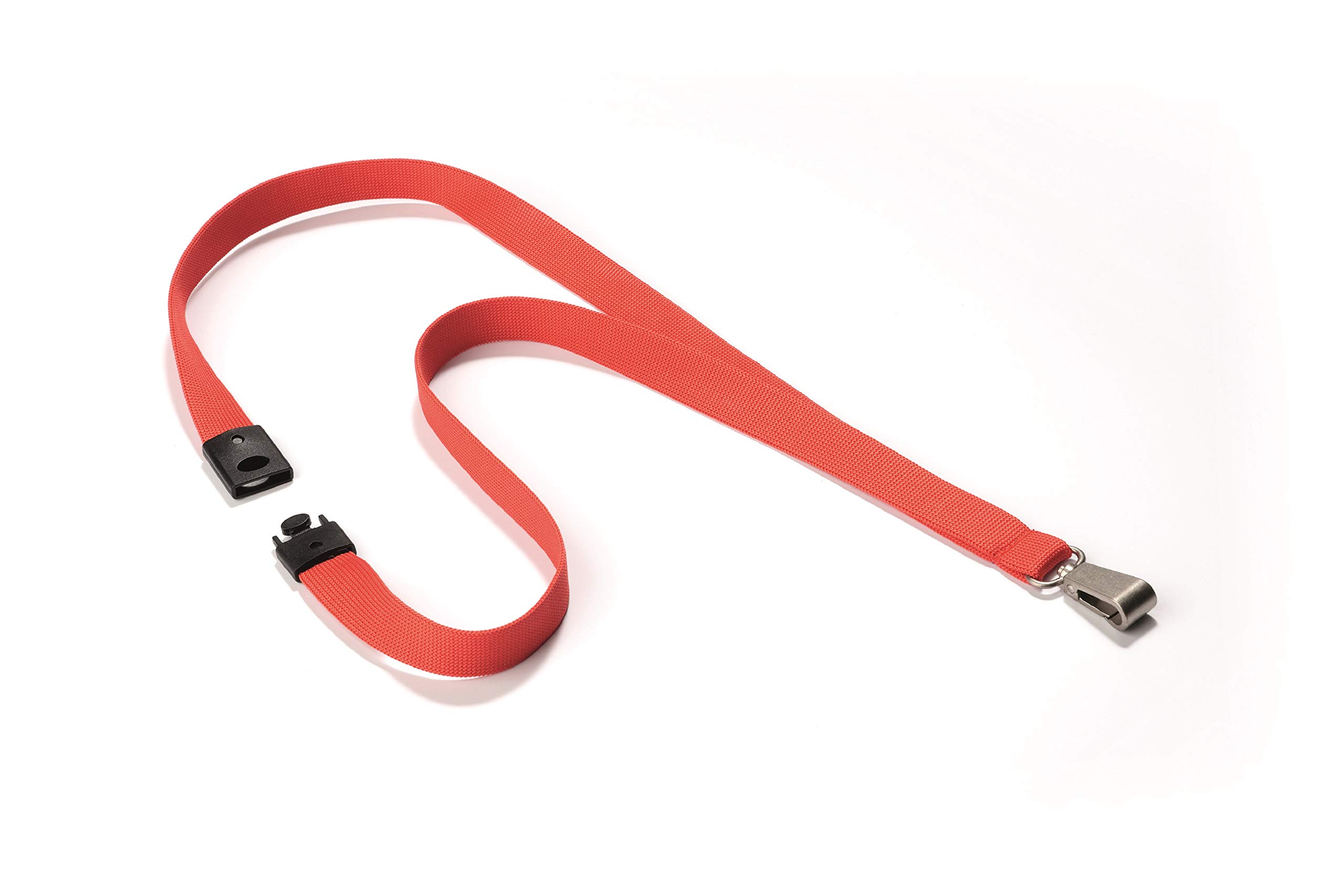 Durable Premium Textile Lanyard 15 mm Coral | Pack of 10 Necklaces | Includes Safety Release | Holds a Variety of Badges and Passes