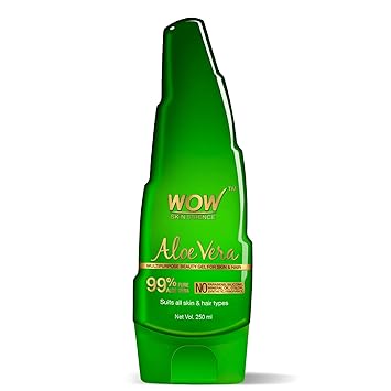 WOW Skin Science 99% Pure Aloe Vera Gel - Ultimate for Skin and Hair - No Parabens,