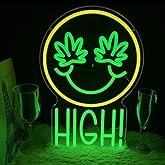 Green High Face Neon Sign for Wall Decor Green Leaf High Face Neon Light Dimmable Light Sign Wall Decor for Man Cave Bar Bedroom Shop Hotel Garage Decor Gifts for Men
