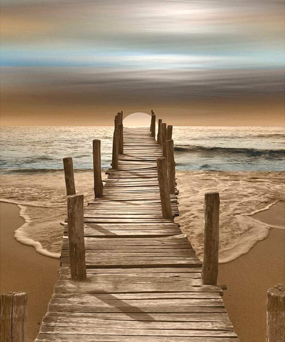 MXXHS DIY 5D Diamond Painting Kits for Adults Full Drill Wooden Bridge Landscape Cross Stitch Kit Diamond Painting Kits Rhinestone Embroidery Diamond Art for Home Decor Living Room 30x40cm Frameless