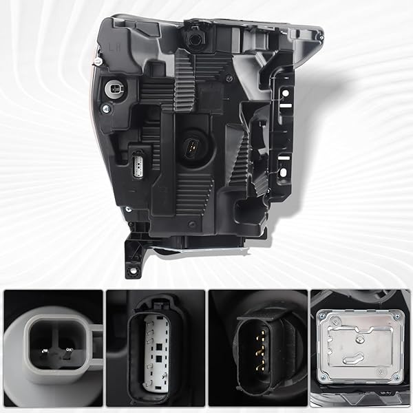 DUOLCTARMS W/O ADAPTIVE CHROME W/QUAD LED REFLECTOR HEADLIGHT HEADLAMP ASSEMBLY COMPATIBLE FOR 2021-2023 FORD F150 F-150 XLT/LARIAT LEFT DRIVER SIDE NL3Z-13008-G FO2502415