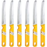 Kiwi SET 512 6 piece Fruit Knives,Silver and Yellow