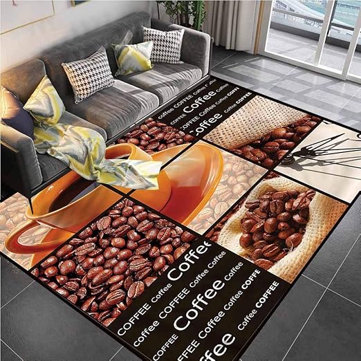 Alfombra grande con estampado de alfombras para café, bebidas calientes