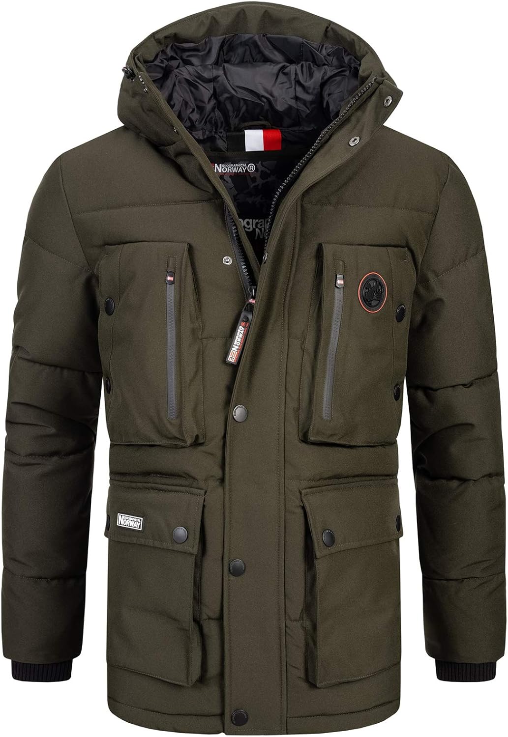 Geographical Norway Men's Winter Jacket Parka Jacket Hood Hoodie Chest
