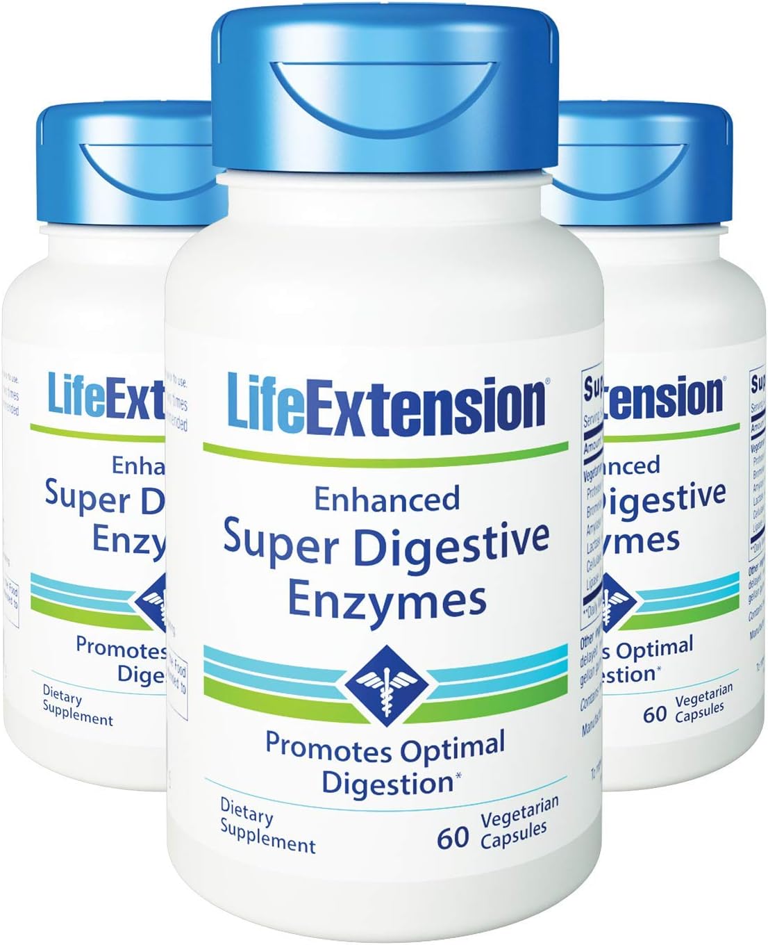 Enhanced Super Digestive Enzymes 60 Vegetarian Capsules-Pack-3