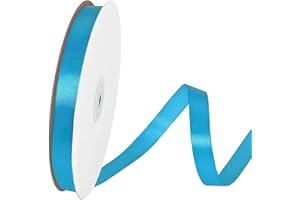 Gliberli Turquoise Satin Ribbon 5/8 inch X 100 Yards Fabric Large Ribbons for Gift Wrapping Bows Bouquet Sewing Craft Home De