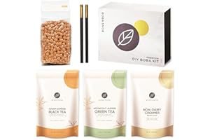 Boba Snob Boba Tea Making Kit, Bubble Tea Kit with Boba Gift Set, Boba Tea Maker Kit with 5 Premium Loose Leaf Teas, Tumbler, Two Stainless Steel Boba Straws, Teaspoon, and Tapioca Boba Pearls (Small)