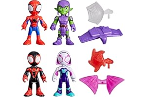 SPIDEY AND HIS AMAZING FRIENDS Marvel Web-Slinging Adventure Set, 3-Inch-Scale (7.6 cm) Action Figure Set, Spider-Man Toys for Kids Ages 3+ (Amazon Exclusive)