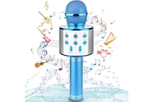Ranphykx Bluetooth Karaoke Wireless Microphone for Kids, Hottest Birthday Presents Toys for 9 10 11 12 Years Old Boys Girl(Blue)