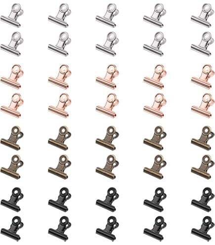50 stuks metalen klemmen, kleine bulldog paperclips, 30 mm multifunctionele clips, papierklemmen voor foto's, kantoor, keuken (zwart