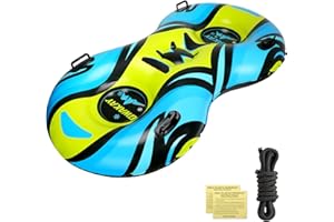 QWAKAY Snow Tube Sled for Kids Adults - Snow Tubes for Sledding Heavy Duty - Large Inflatable Sleds Tube with Towable Rope - Inner Tube Sledding for Winter Outdoor Sport