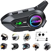 JZAQ Motorcycle Helmet Bluetooth Headset Bluetooth Helmet Speakers &amp; Intercom - 2 Rider Noise Cancellation Communication System for Motorcycle 1000mAh IP67 Waterproof