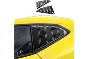 AMAYUM Carbon Fiber Rear Side Window Louvers Air Vent Scoop Shades Cover Trim Accessories Compatible with Chevrolet Camaro 2017 2018 2019 2020 2021 2022 2023