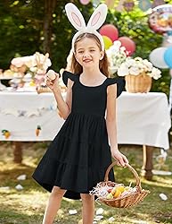 Arshiner Black Toddler Dress Summer High Low Twirl