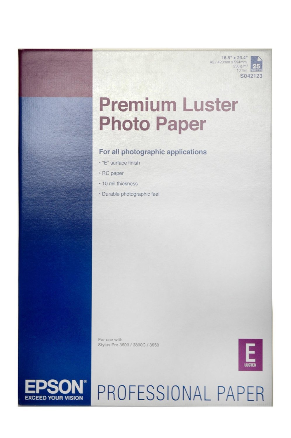 Epson A2 250gsm Premium Photo Lustre Paper (25 Sheets)