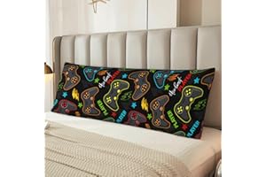 Sovvin Video Game Controller Background Body Pillow Cover Gaming Gamer Theme Long Pillow Case with Zipper Decorative Soft Cus