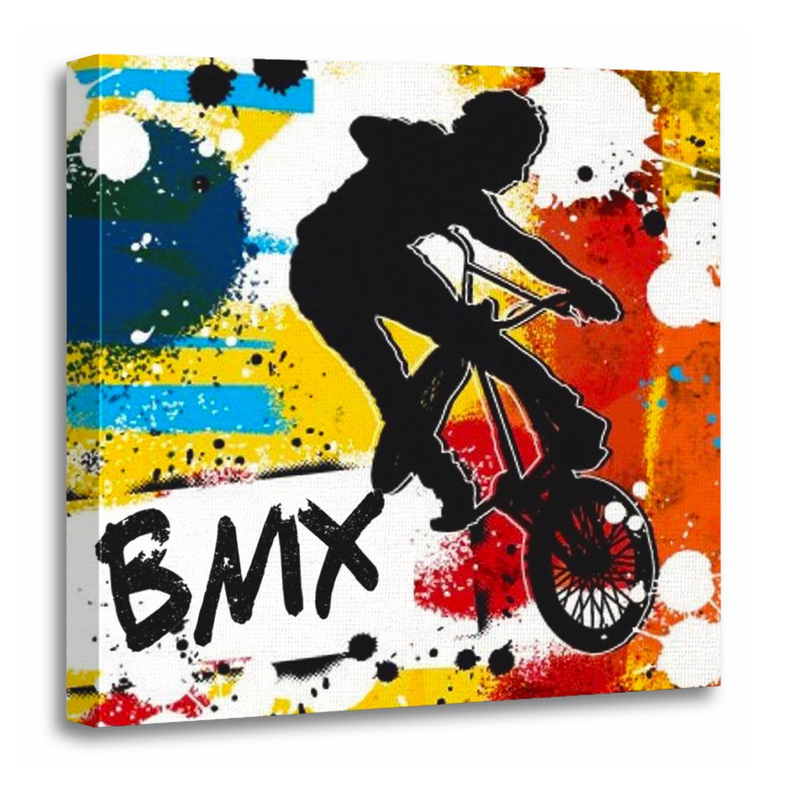 TORASS Canvas Wall Art Print Colorful Biking BMX Cycling Extreme Sports Xgames Artwork for Home Deco