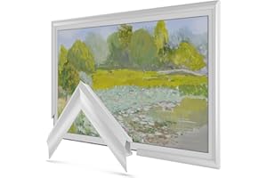 FRAME MY TV Pure White Prismatic 65" Alloy Deco TV Frame - Compatible ONLY with Samsung The Frame TV and Pro TVs (Fits 2021-2025, LS03A, LS03B,LS03C,LS03D,LS03FA,LS03FW)