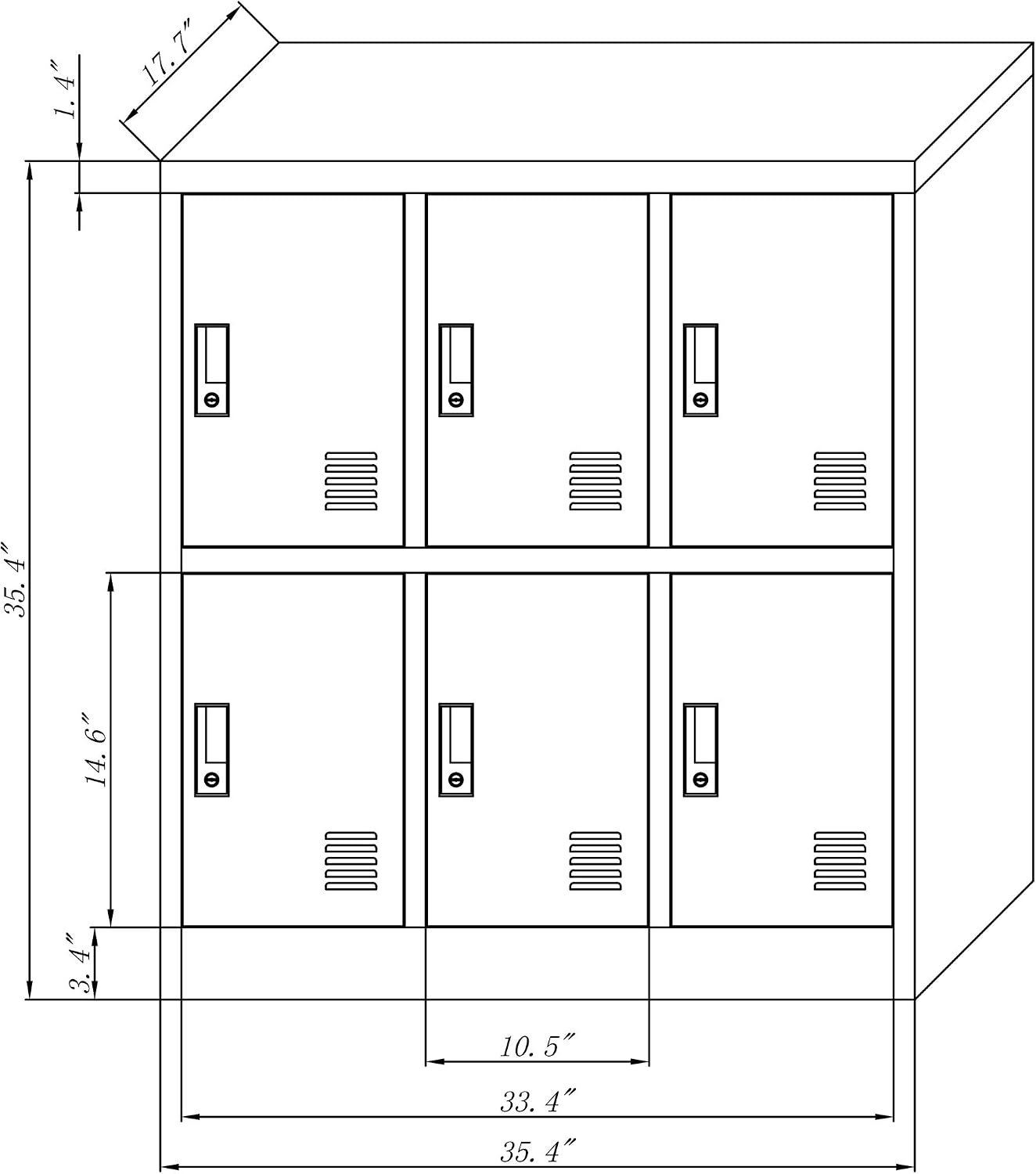 MECOLOR Office and home employee locker cabinet self storage organizers (yellow, W6D) - Image 5
