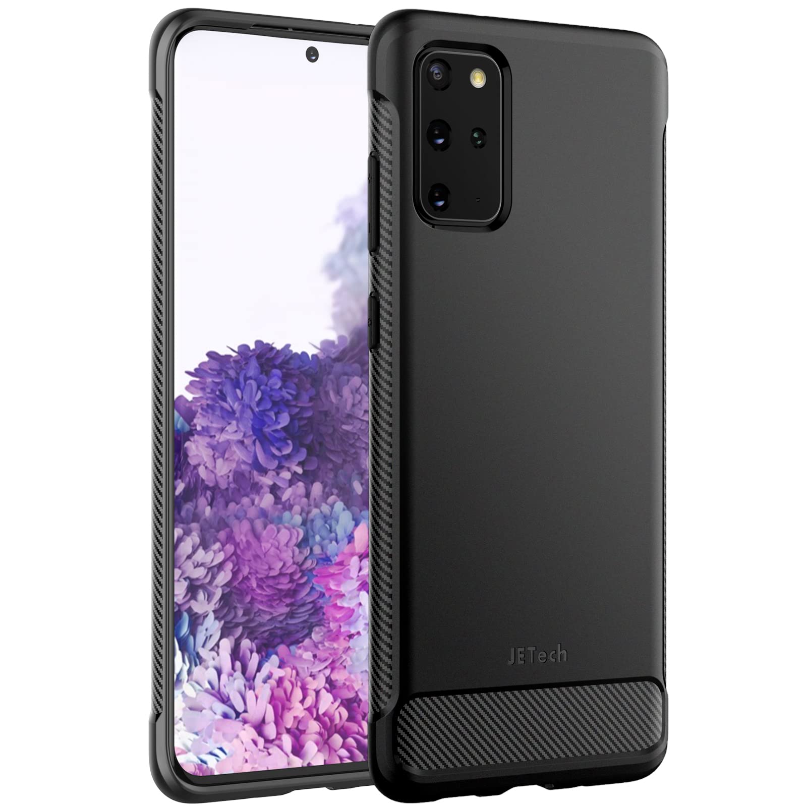 Photo 1 of JETech Slim Fit Case for Samsung Galaxy S20 Plus / S20+ 5G (2020), Thin Phone Cover with Shock-Absorption and Carbon Fiber Design (Black)