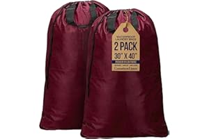 Canadian Linen Extra Large Laundry Bags 30”x40” 2 Pack, Drawstring Clothes Organizer, Waterproof Fabric Travel Bag, Washable 