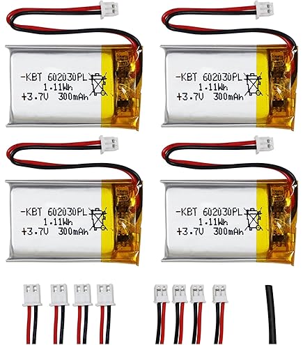 300mAh 3.7V LiPo Battery - 602030 Size With JST PH2.0 Connector