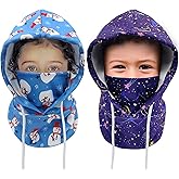 Kids Winter Balaclava Windproof Hats (2 Pack), Warm Fleece Ski Mask Neck Warmer for Boys & Girls, Adjustable Full Face Cover