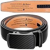 Bunnycool Mens Ratchet Belt Congrats on Being My Husband Personalized Engraved Leather Belt for Him Birthday Anniversary Gift