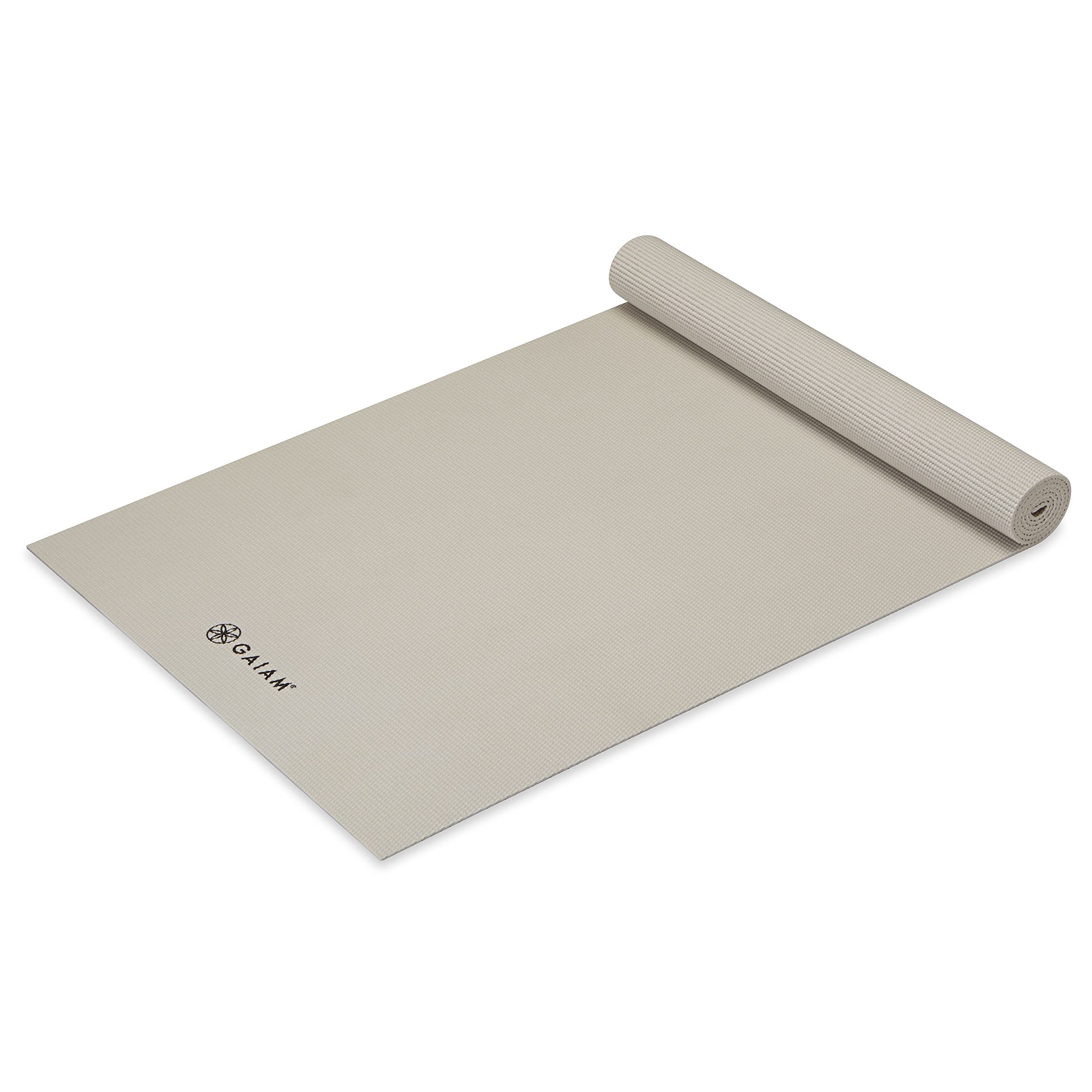 Gaiam Yoga Mat Premium Solid Color Non Slip Exercise & Fitness Mat for All Types of Yoga, Pilates & Floor Workouts, Sandstone, 5mm Image