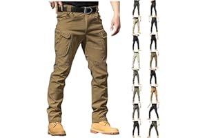 tobchonp Mens Cargo Pants Water Resistant Relaxed Fit Hiking Work Pants Multi Pockets Ripstop Flex Baggy Camo Tactical Pants