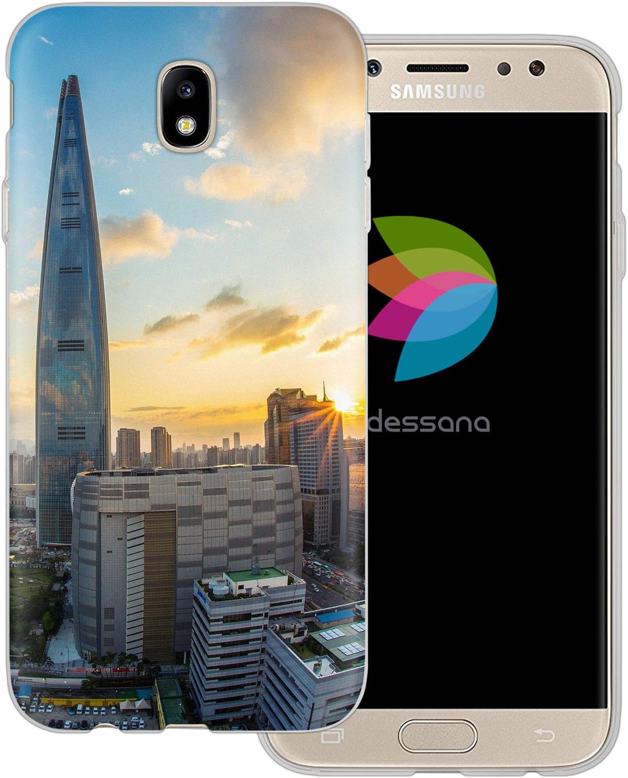 dessana Seoul South Korea Transparent Protective Case Phone Cover for Samsung Galaxy J5 (2017) Lotte World Tower