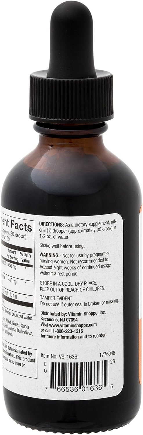 The Vitamin Shoppe Echinacea Goldenseal Extract, Seasonal Herbal Supplement Supports Healthy Immune Function (2 Fluid Ounces Liquid): Health & Personal Care