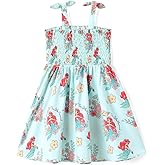 Disney Princess Frozen Elsa Minnie Stitch Toddler Girl Dress Bow Tie Straps Smocked Summer Outfit Birthday Party Clothes 2-9Y