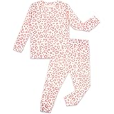 moimoln Baby Toddler Pajama Set Snug-Fit Cotton Modal Sleepwear, Leopard, Check & Solid Mix (6M-8Y, 1/2 Pack)
