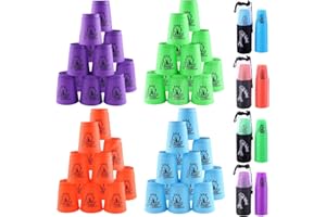 48pcs Sport Stacking Cups, Atarvana Quick Stacking Cups Set with Carry Bag Speed Training Games for Travel Party Challenge Co