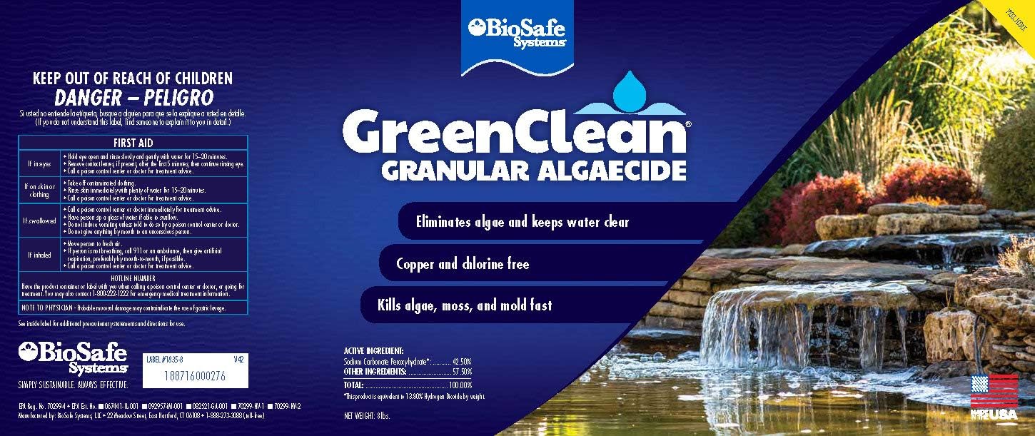 GreenClean Granular Algaecide - 8 lbs - String Algae Control for Koi Pond, Fountain, Waterfall, Water Features on Contact. EPA Registered : Pond Water Treatments : Garden & Outdoor