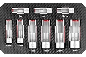 Flare Nut Socket Set - Steel impacts Socket Set | Spindle Axle Nut | Bolt Extraction Tool Kit | Precision Design Auto Repair 