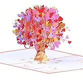 3D Pop Up Cards,Valentines Day Greeting Cards for Women,Gifts Cards for Kids School Heart Card with Envelope for Mother's Day Thinking of You Card for Wife,Girlfriend,Friends(Heart tree card)
