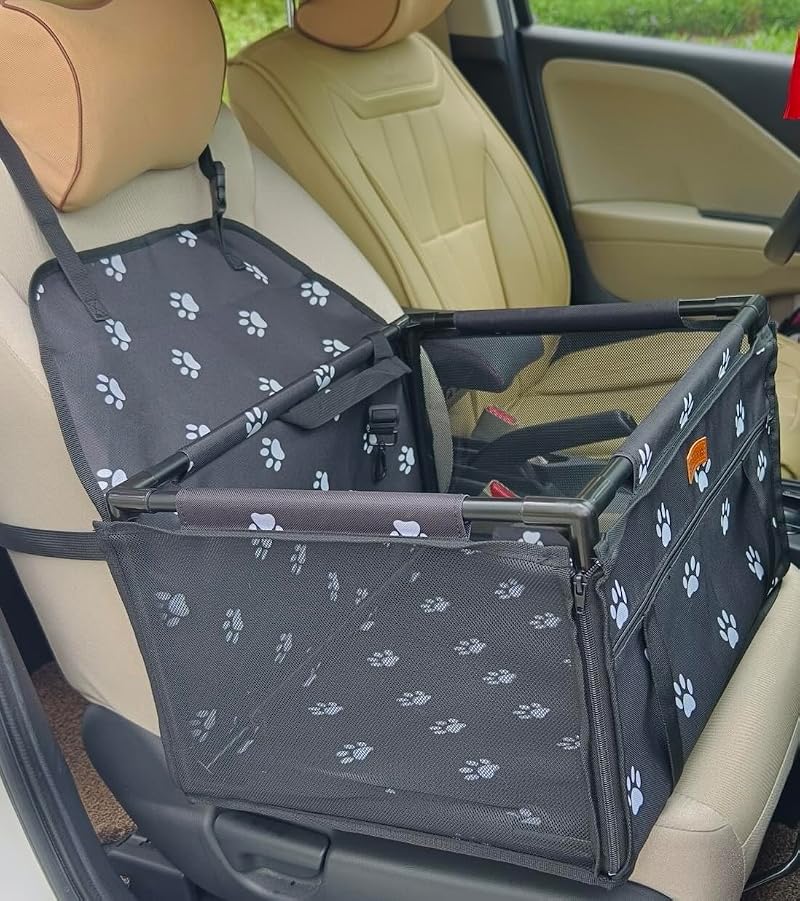 GoBuyer Waterproof Pet Car Seat Booster Carrier Box Medium 50x40cm Black